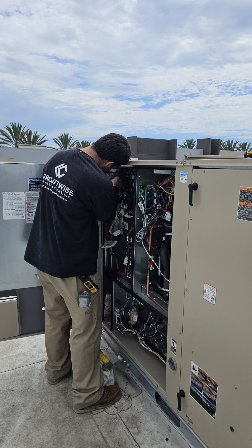 Circuitwise technician servicing commercial equipment